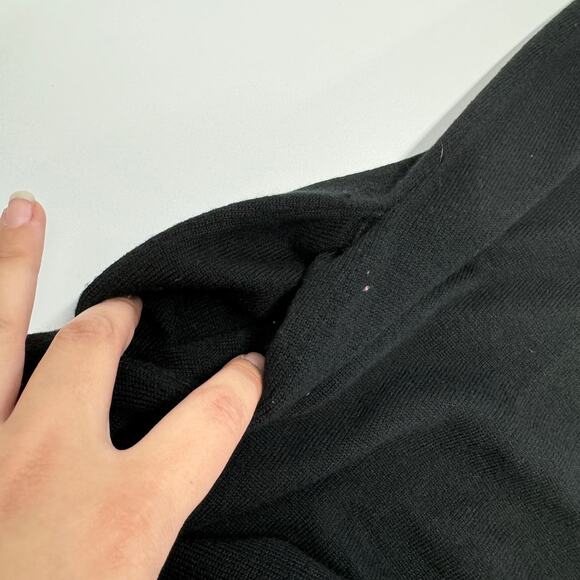 Mod Ref Dress Womens Small Black Knit V Neck Midi Pockets - Picture 10 of 10